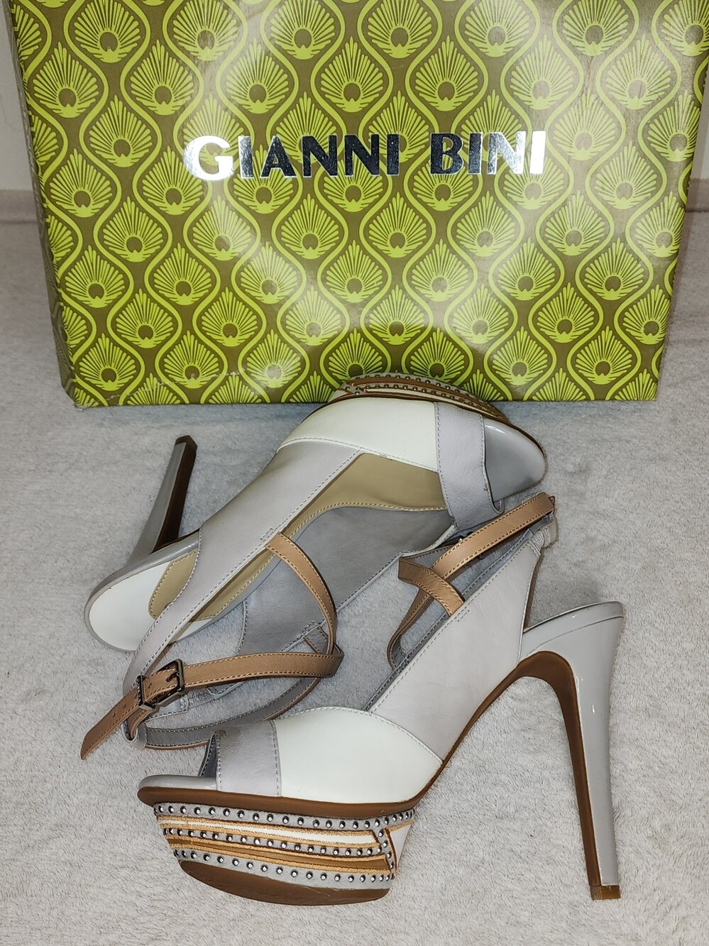 Gianni Bini Women's Studded Leather Platform Sandals